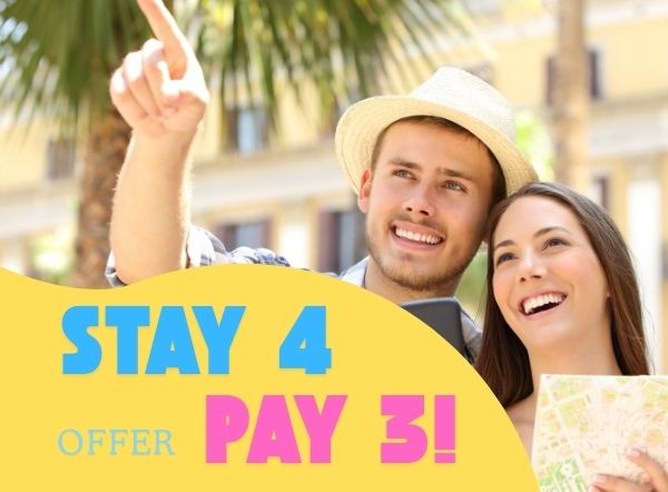 Stay 4, Pay 3! Chill & Stay!